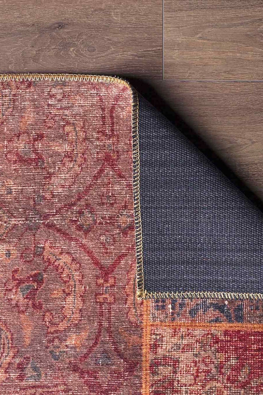 Alov Traditional Red & Navy Blue Rug