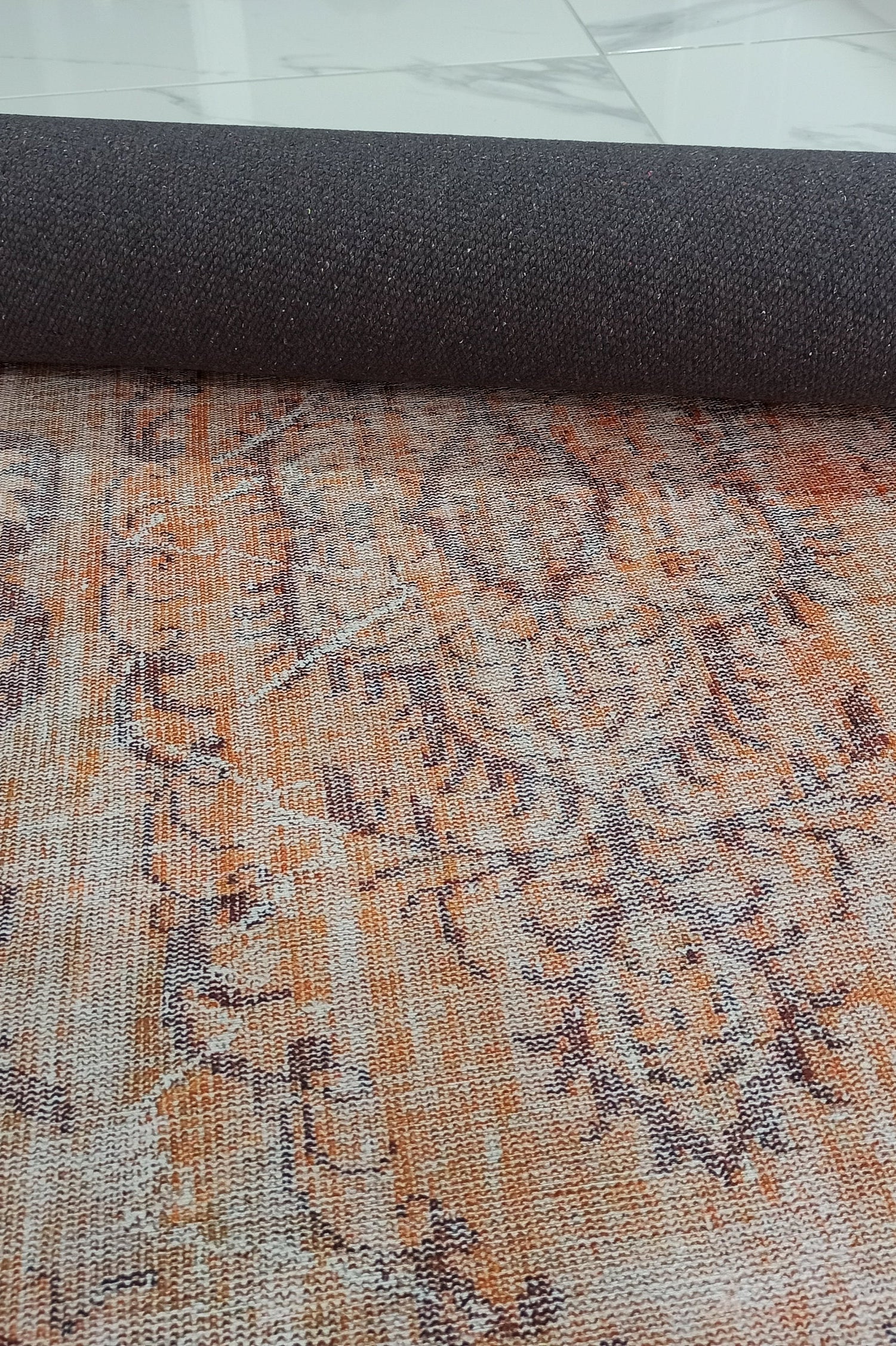 Alya2 Runner Turkish Vintage Faded Orange Runner Rug