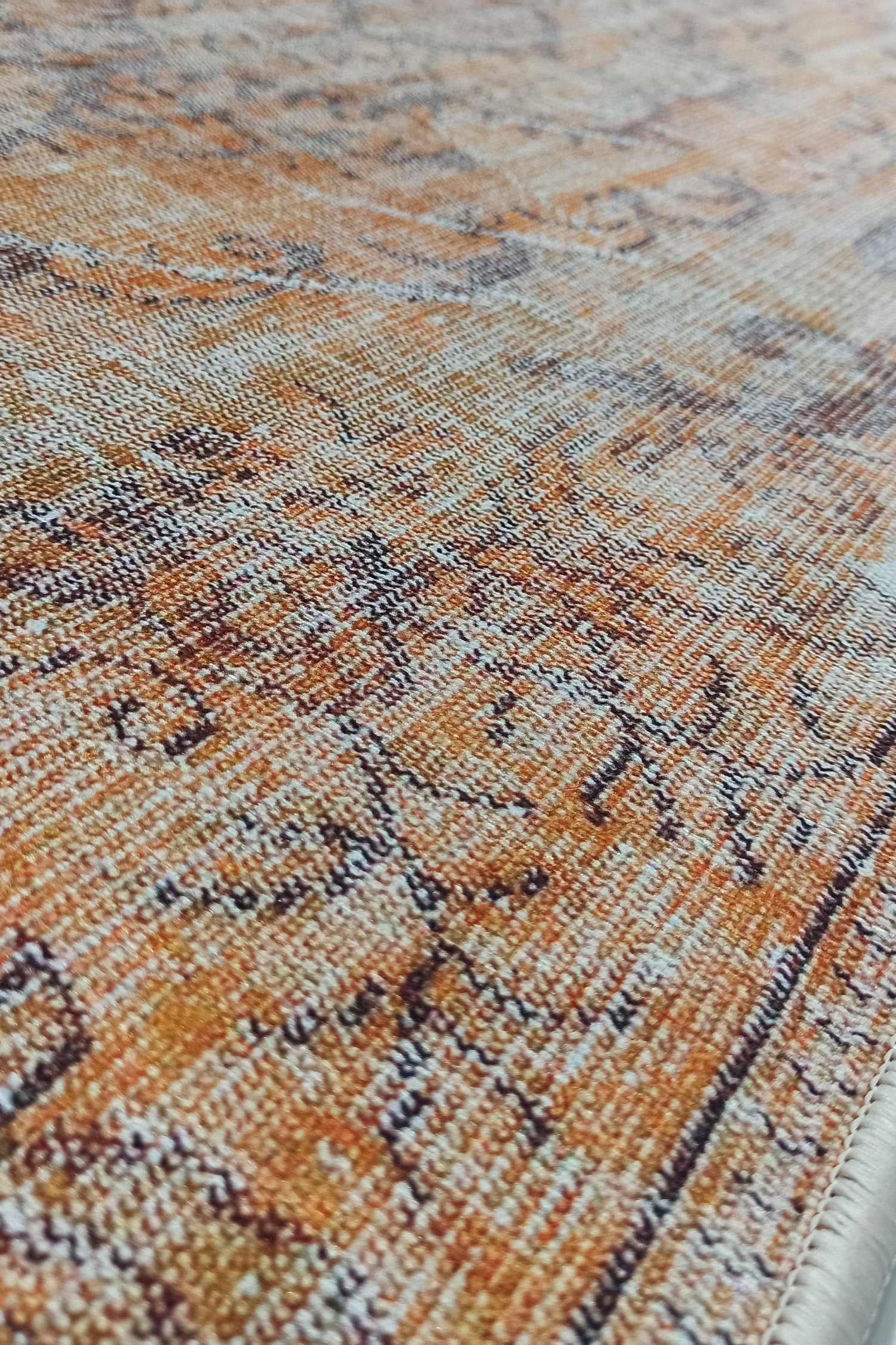 Alya2 Runner Turkish Vintage Faded Orange Runner Rug