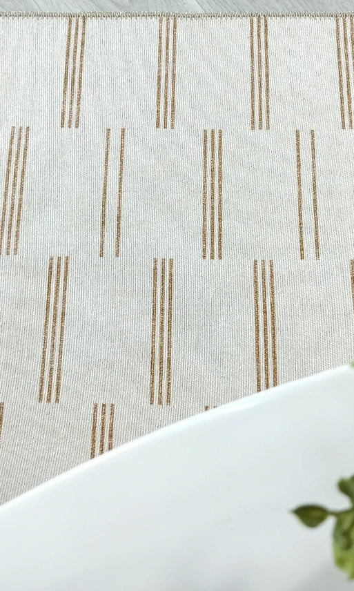 Ana Rug Turkish Neutral Striped Faded Beige Brown Rug