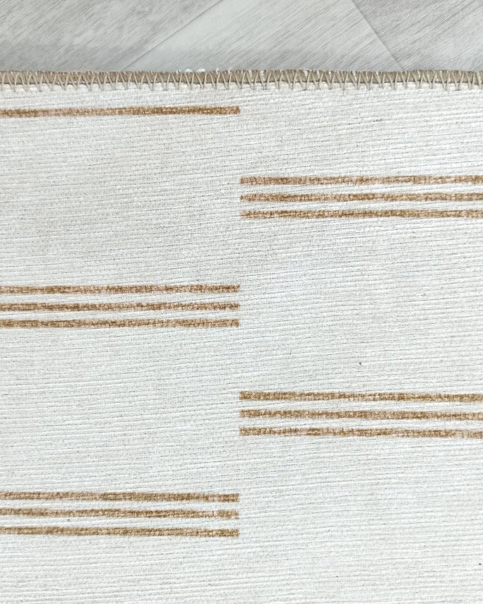 Ana Rug Turkish Neutral Striped Faded Beige Brown Rug