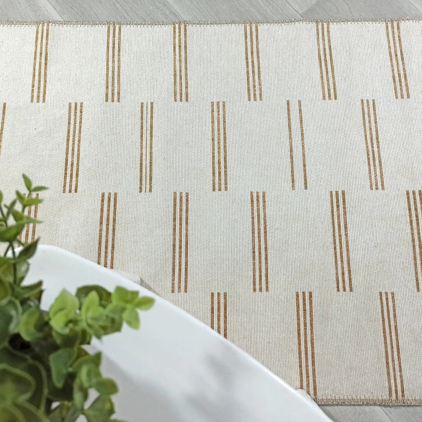 Ana Rug Turkish Neutral Striped Faded Beige Brown Rug