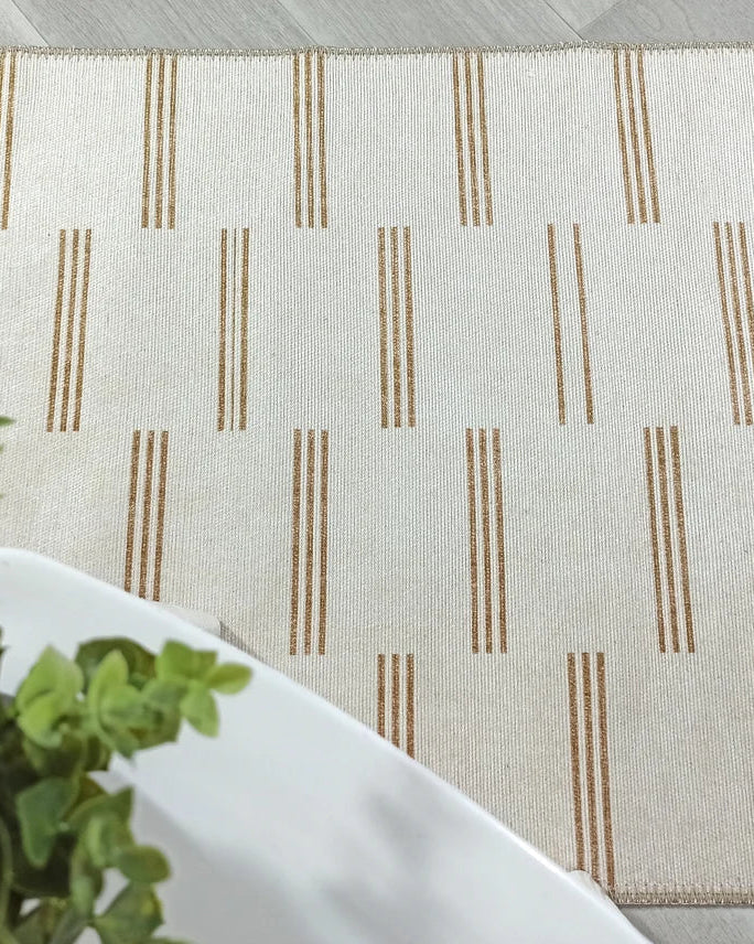 Ana Rug Turkish Neutral Striped Faded Beige Brown Rug