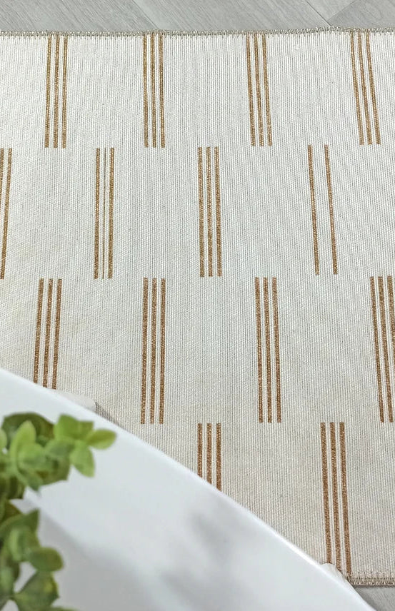 Ana Rug Turkish Neutral Striped Faded Beige Brown Rug