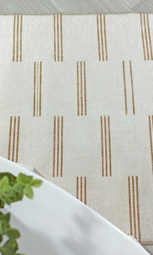 Ana Rug Turkish Neutral Striped Faded Beige Brown Rug