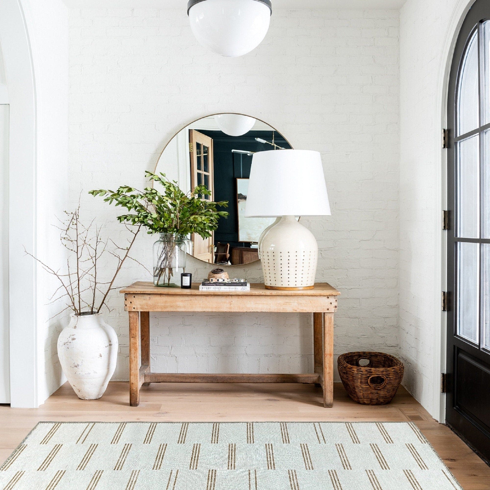 Ana Rug Turkish Neutral Striped Faded Beige Brown Rug