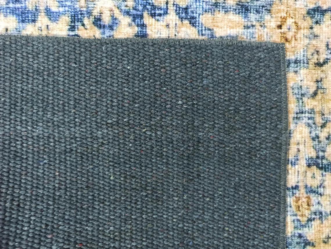 Anya Rug Turkish Neutral Beige Blue Oushak Rug