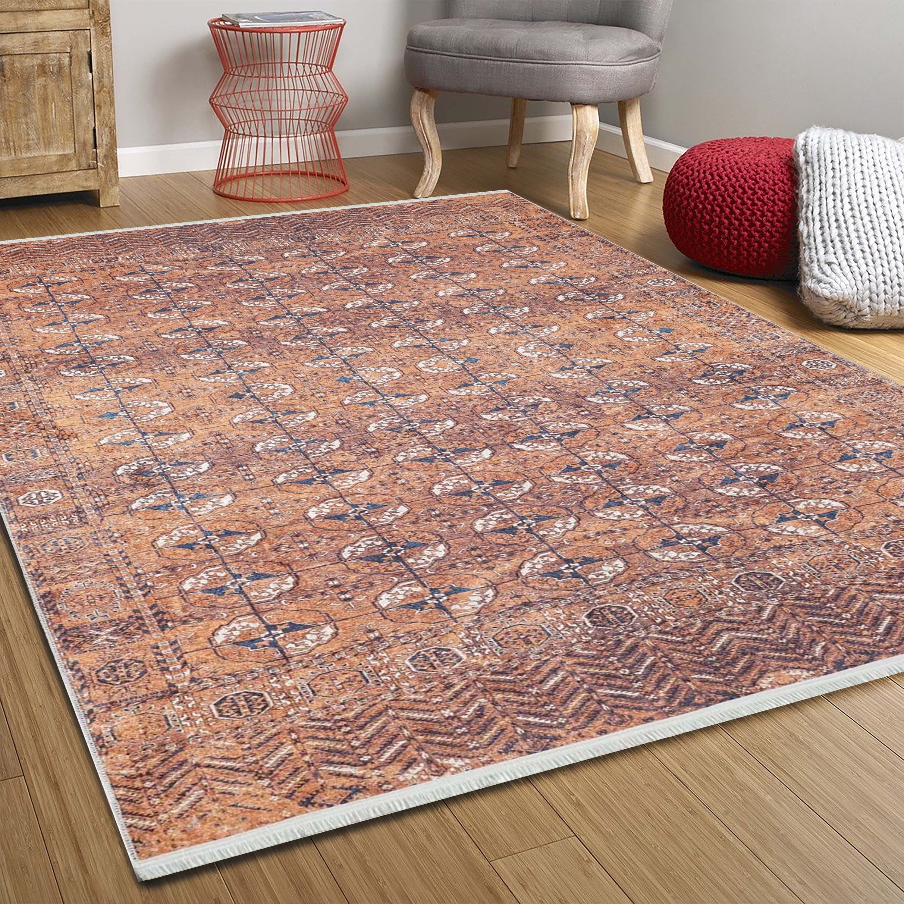 Arda Turkish Kilim Orange & Silver Rug