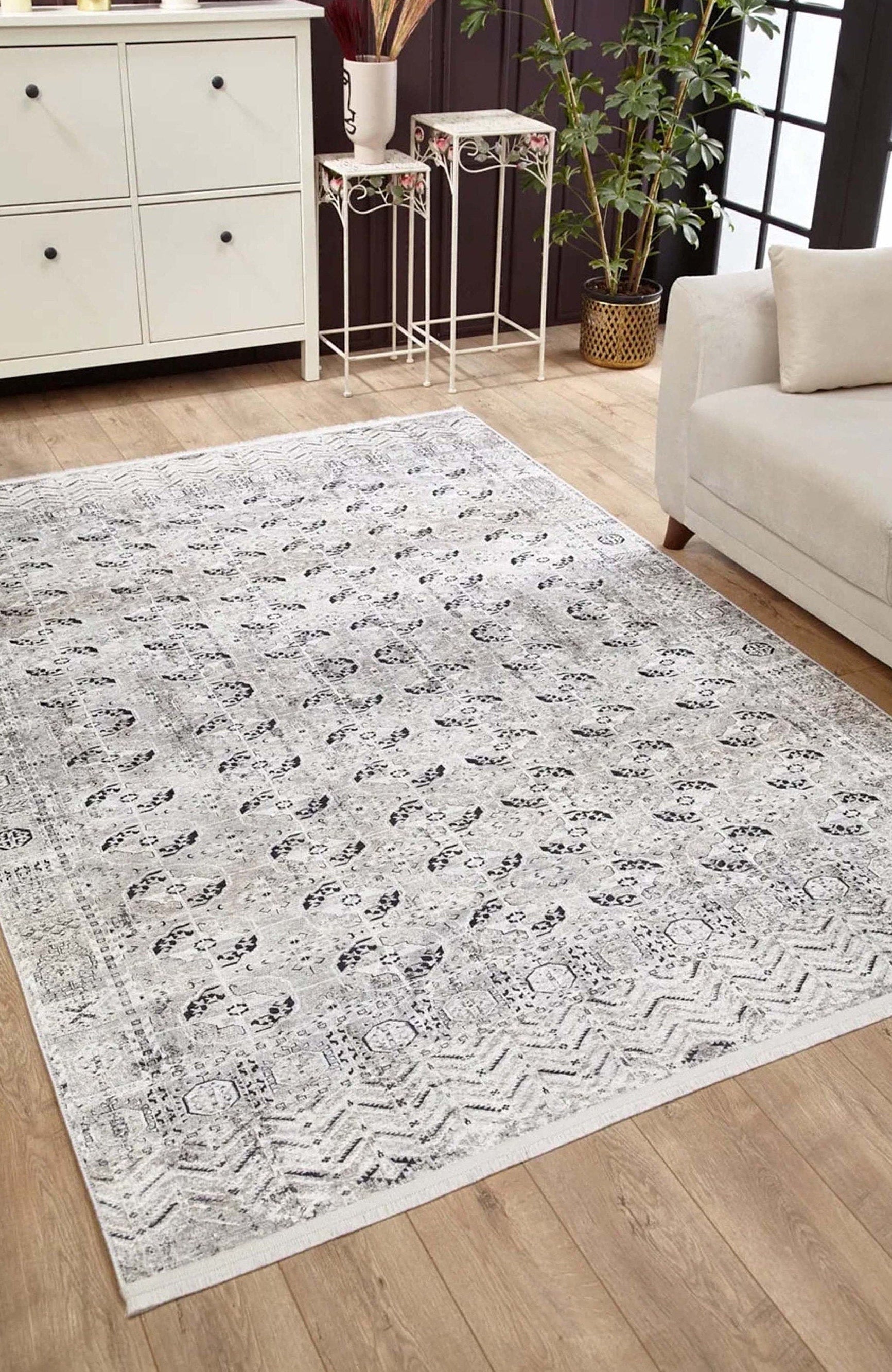 Arda Turkish Kilim Orange & Silver Rug