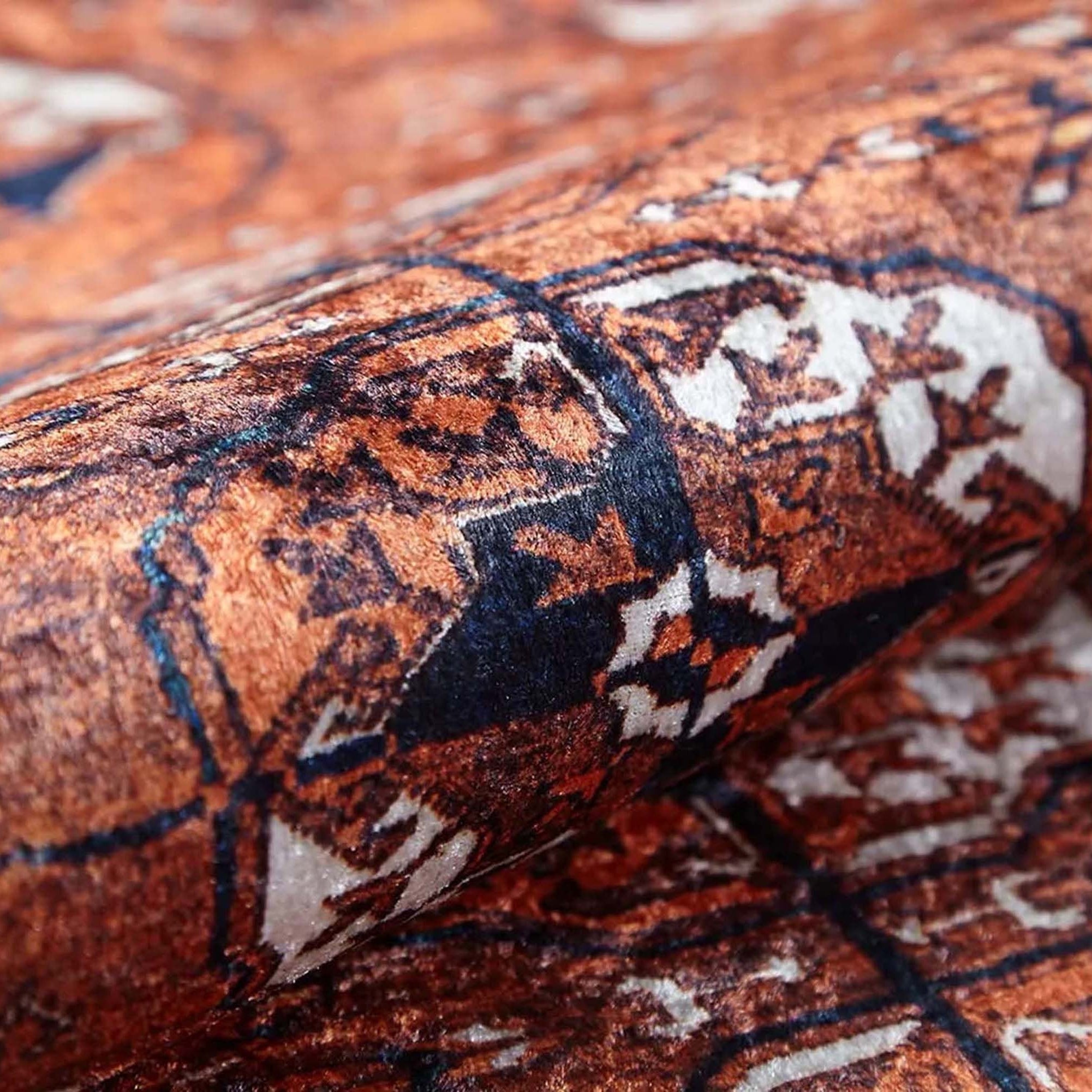 Arda Turkish Kilim Orange & Silver Rug