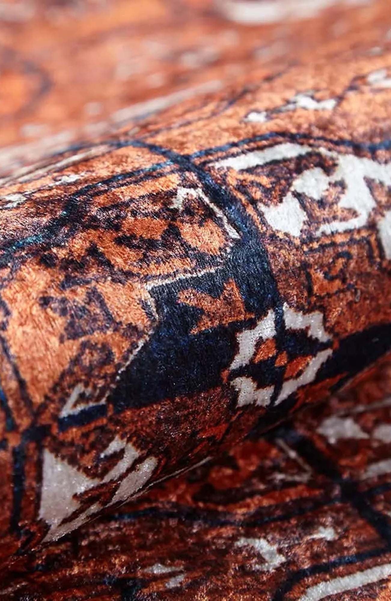 Arda Turkish Kilim Orange & Silver Rug