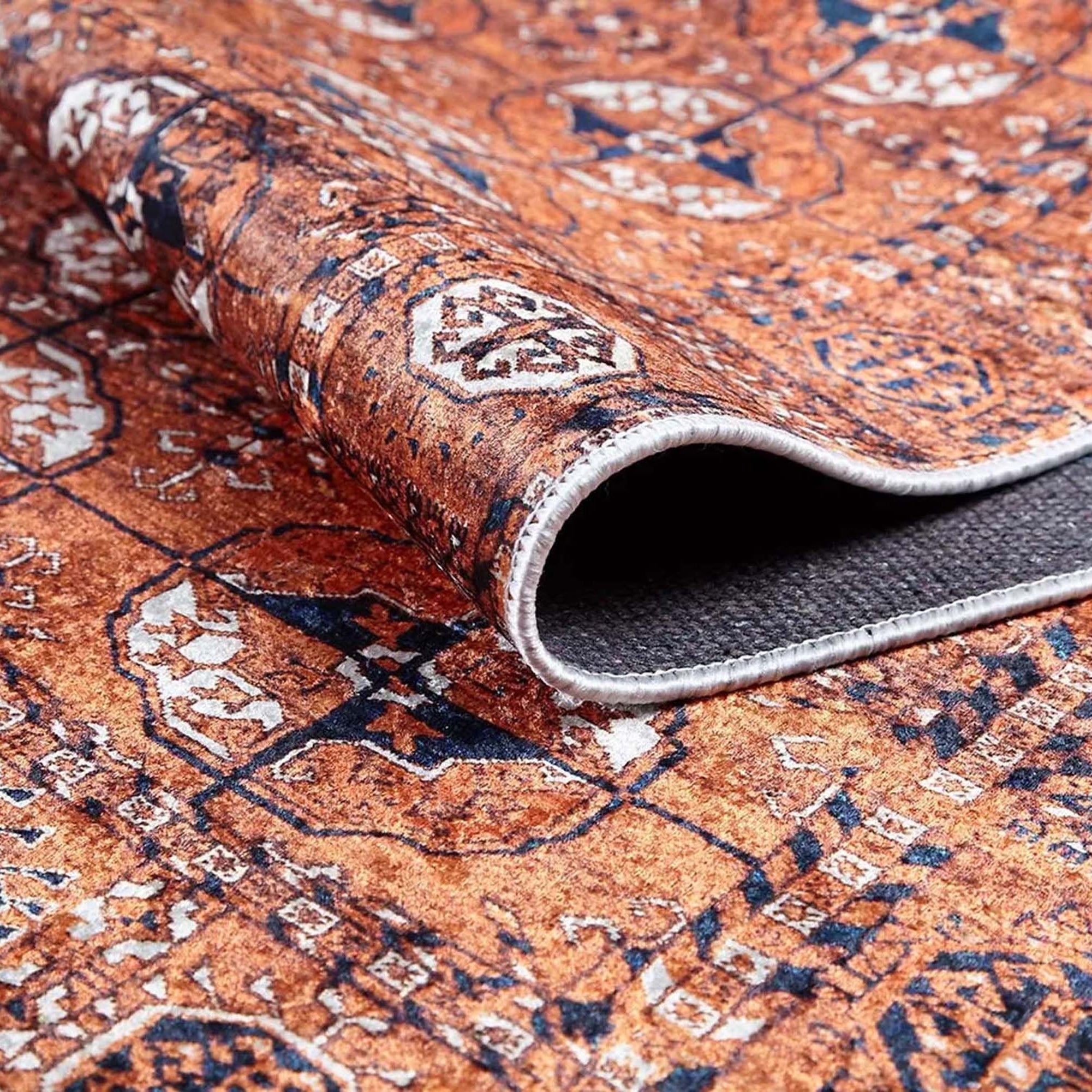 Arda Turkish Kilim Orange & Silver Rug