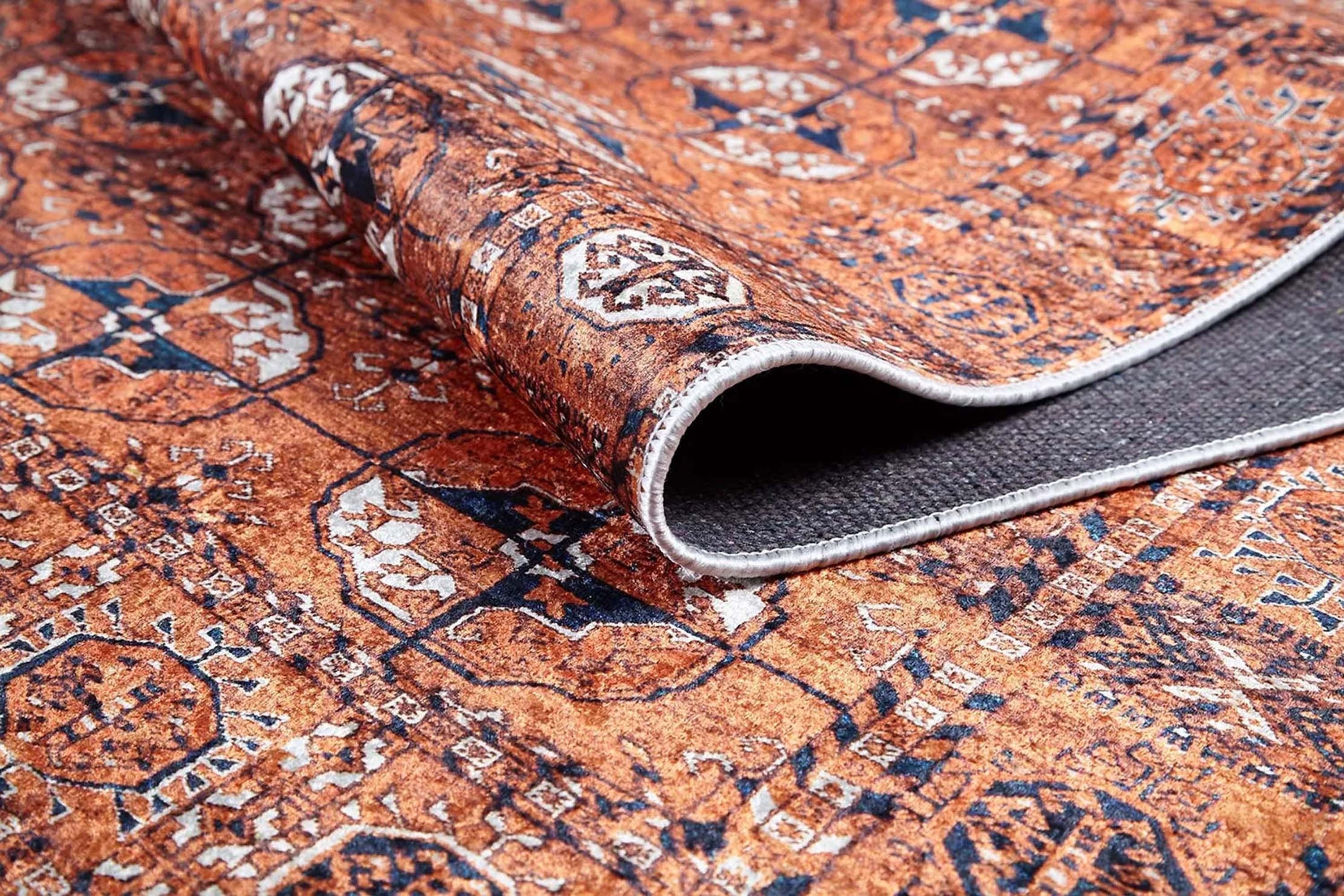 Arda Turkish Kilim Orange & Silver Rug