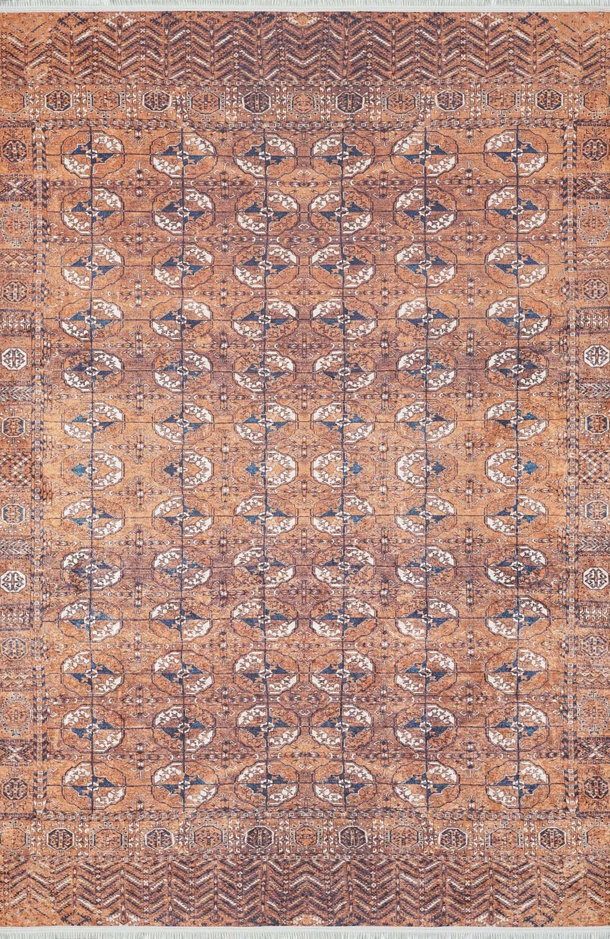 Arda Turkish Kilim Orange & Silver Rug