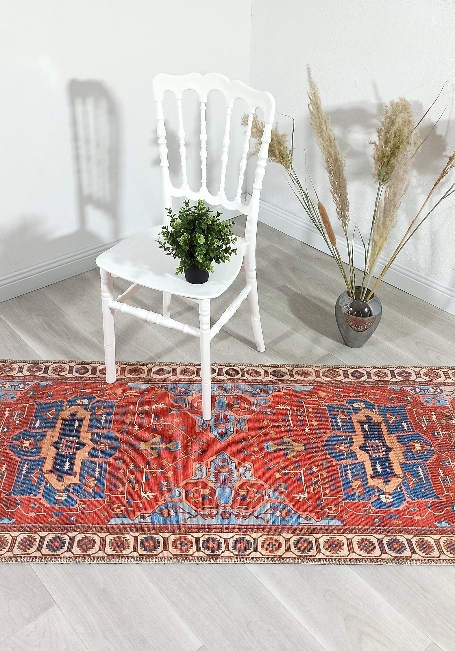 Ari Rug Antique Oriental Turkish Red & Blue Rug