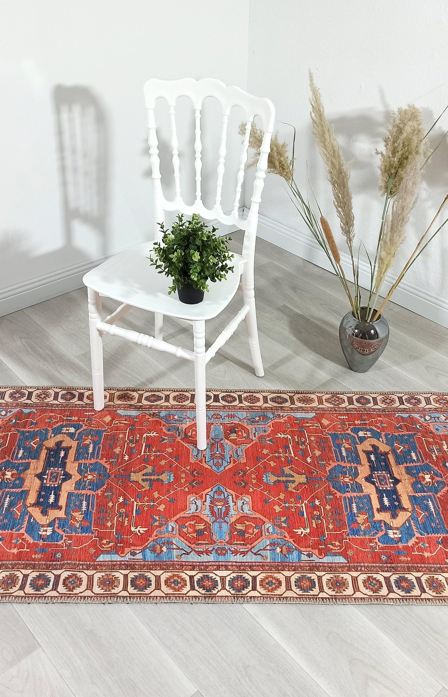 Ari Rug Antique Oriental Turkish Red & Blue Rug