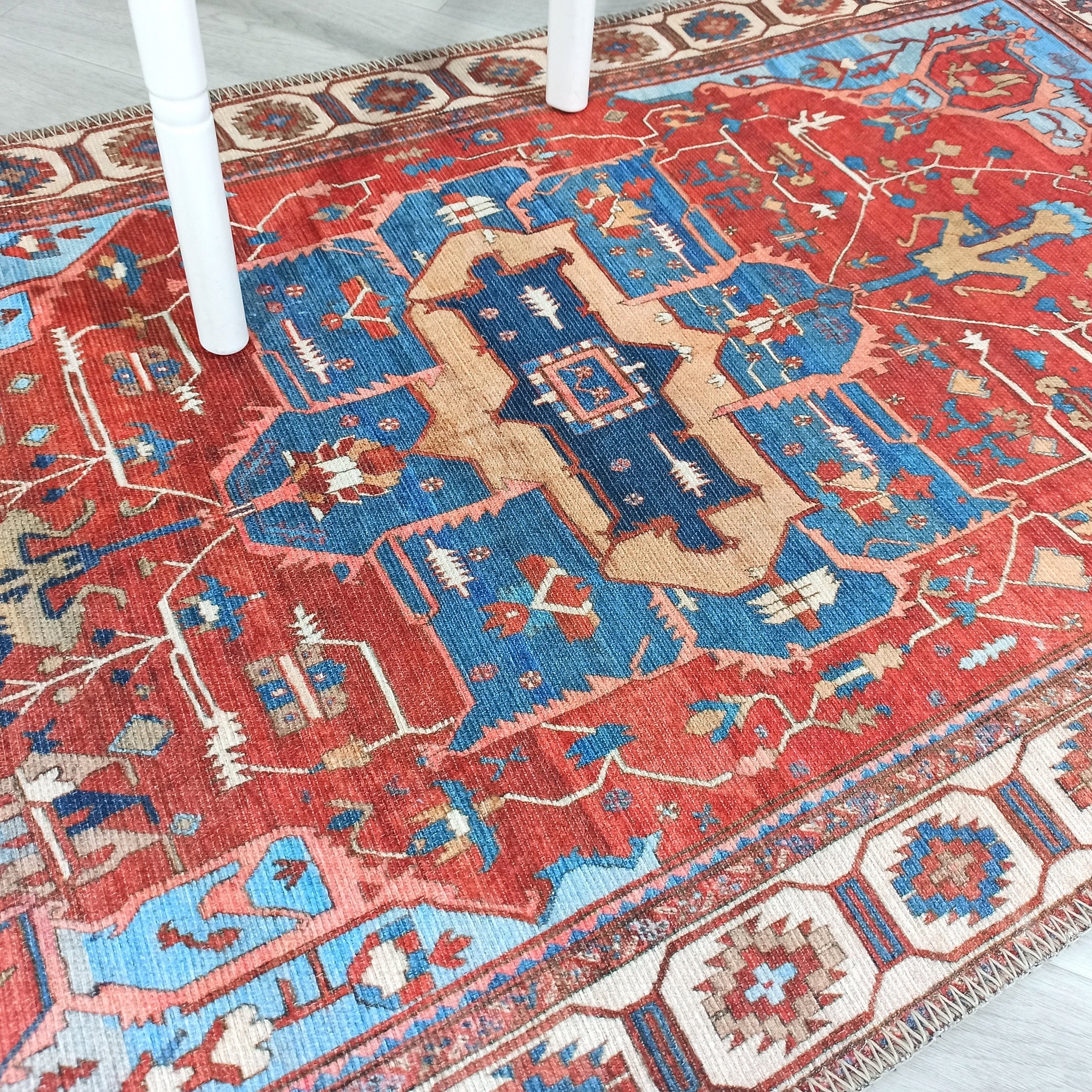 Ari Rug Antique Oriental Turkish Red & Blue Rug