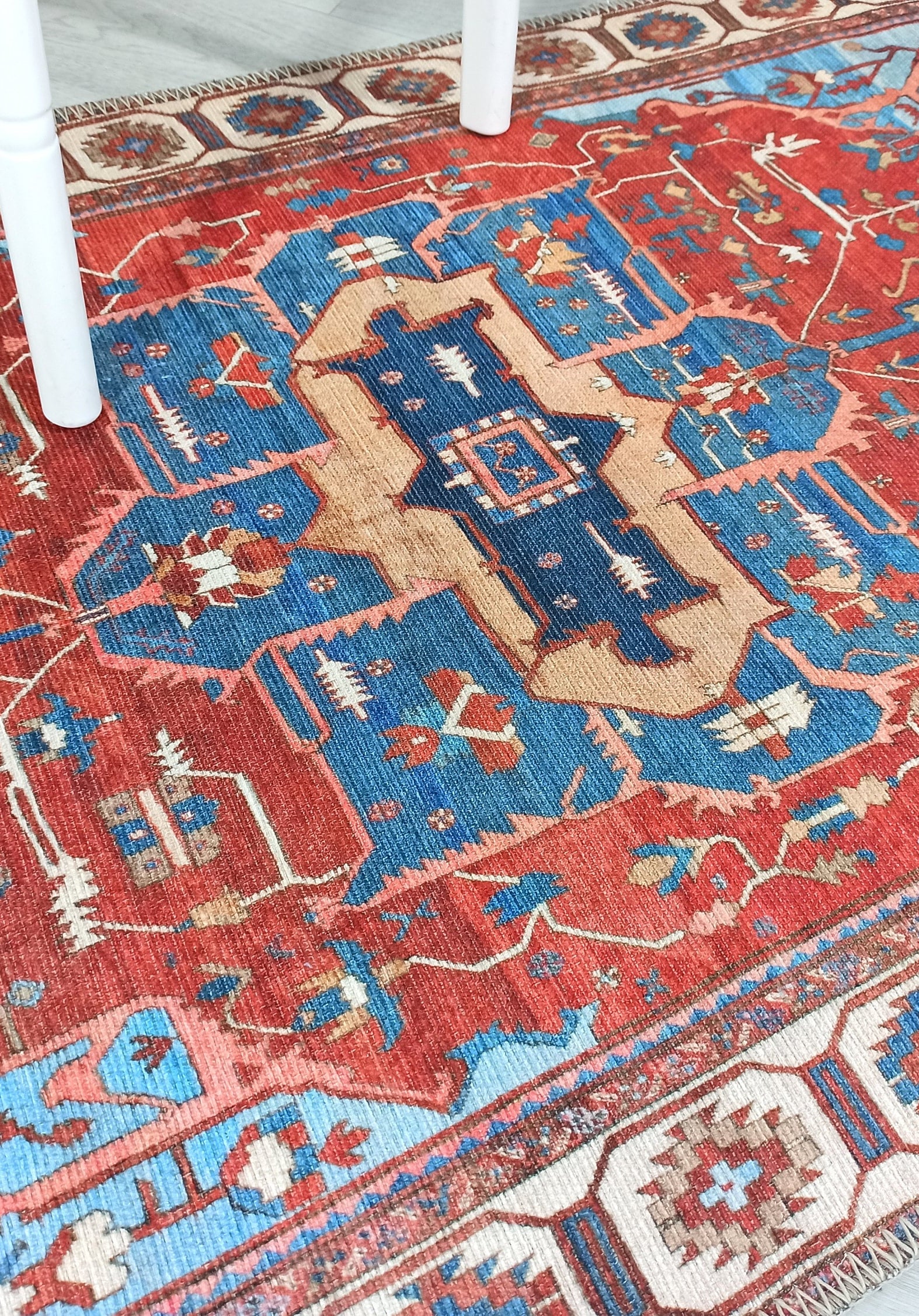 Ari Rug Antique Oriental Turkish Red & Blue Rug
