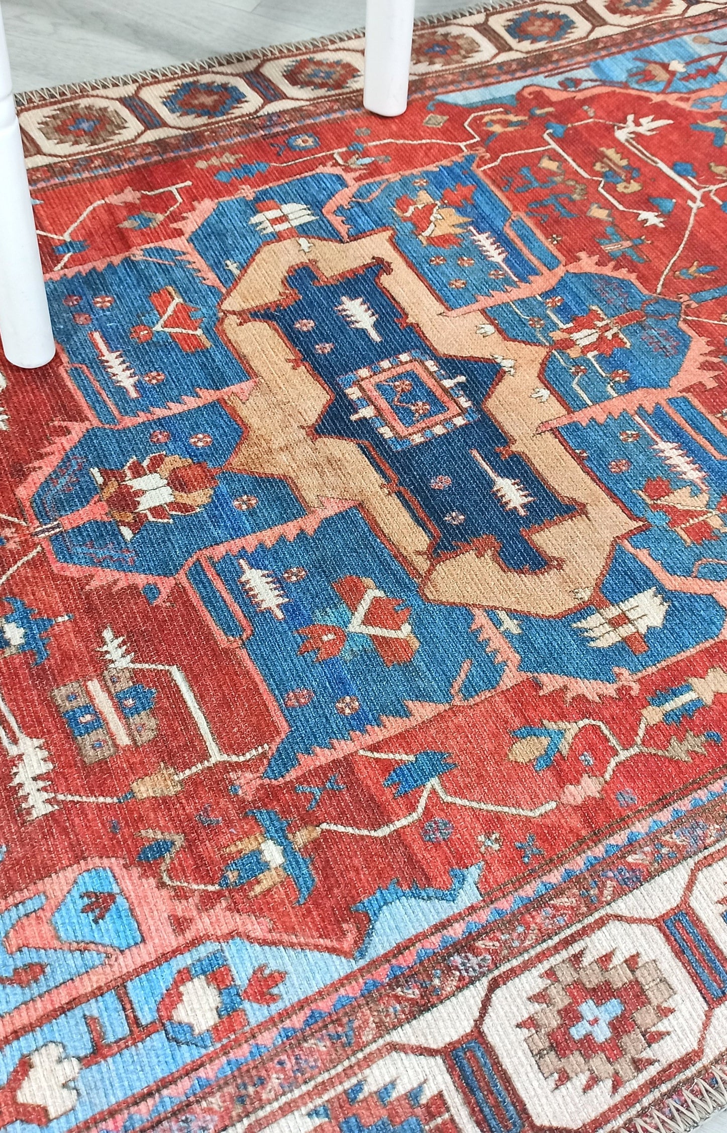 Ari Rug Antique Oriental Turkish Red & Blue Rug