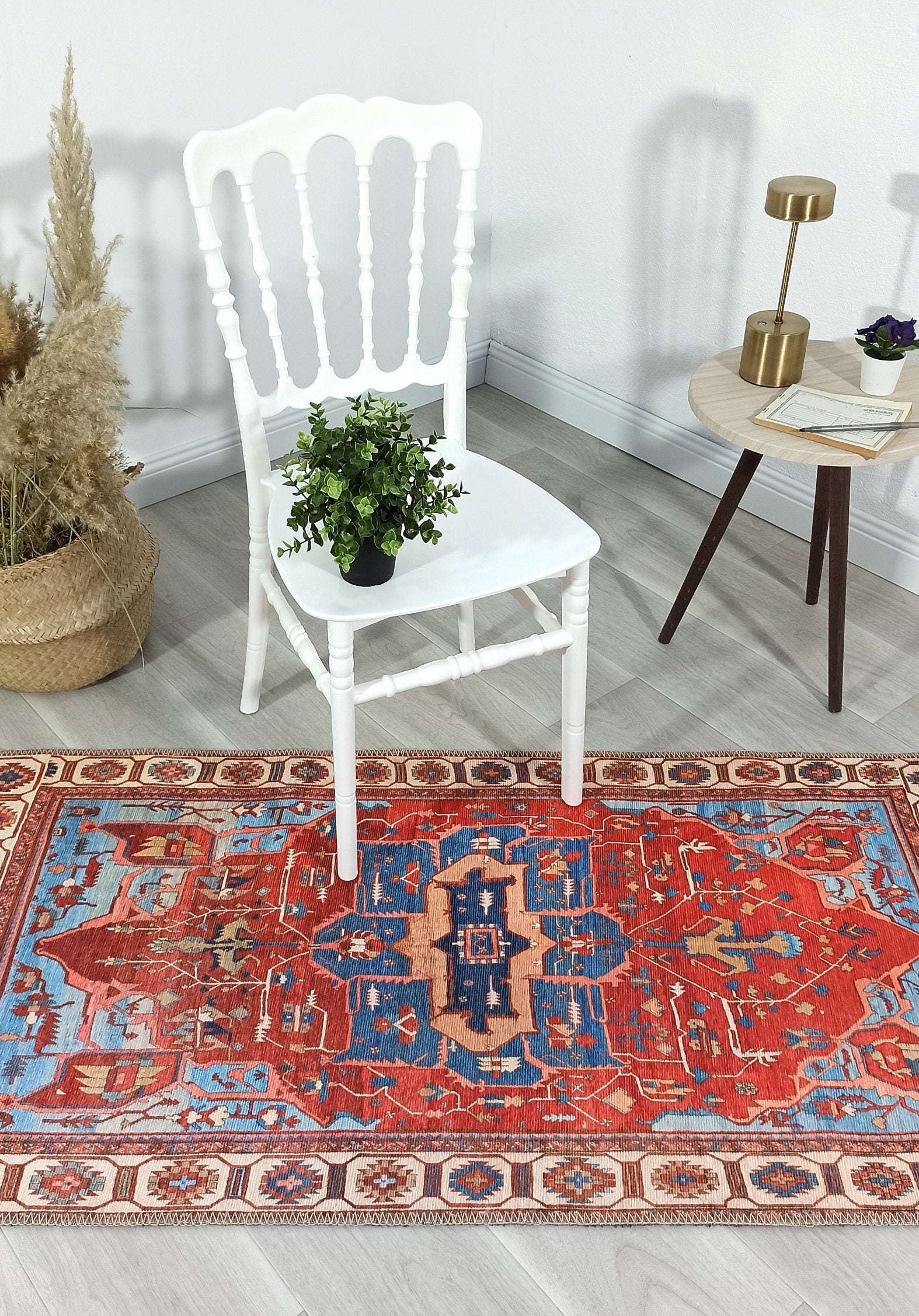 Ari Rug Antique Oriental Turkish Red & Blue Rug