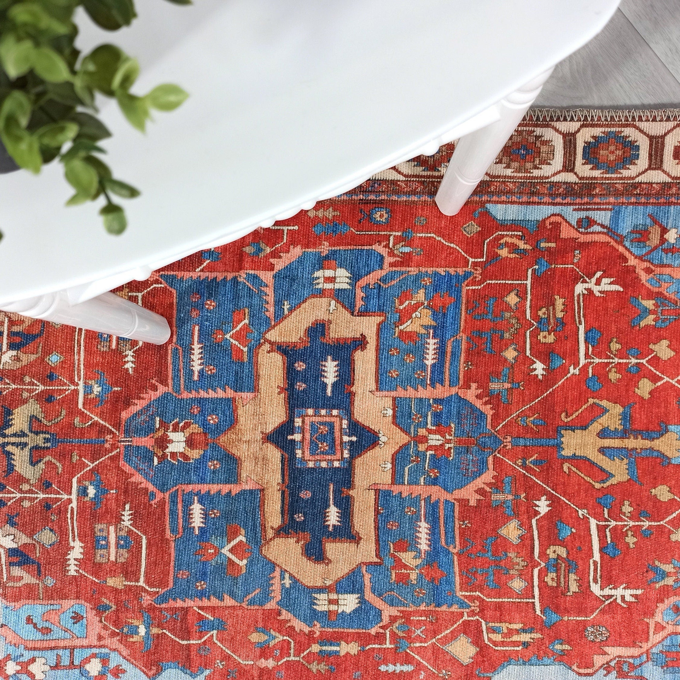 Ari Rug Antique Oriental Turkish Red & Blue Rug