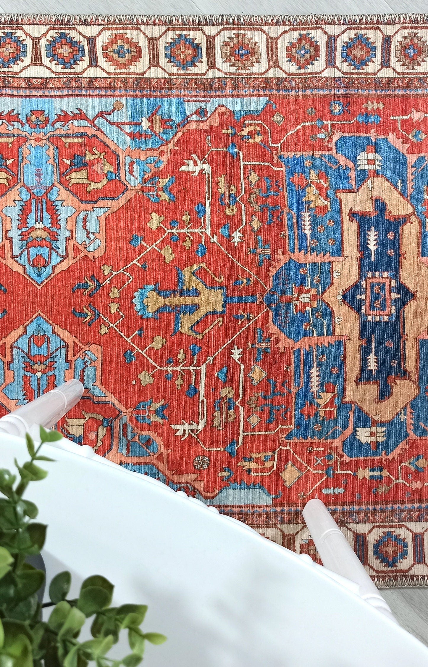 Ari Rug Antique Oriental Turkish Red & Blue Rug