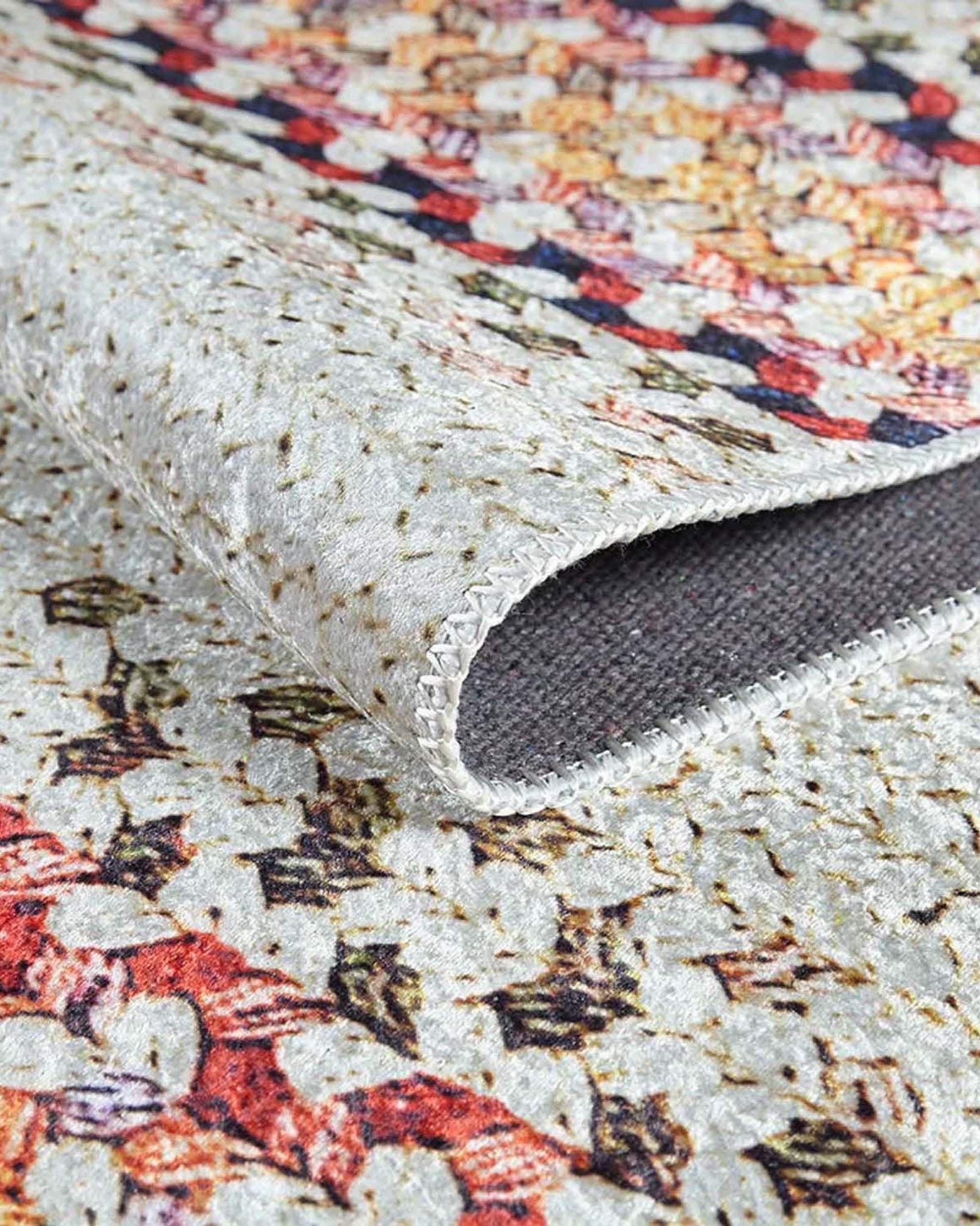 Ariana Neutral White Flatweave Colorful Rug