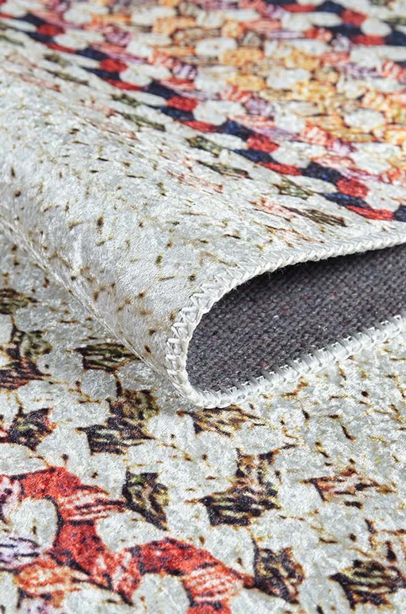 Ariana Neutral White Flatweave Colorful Rug