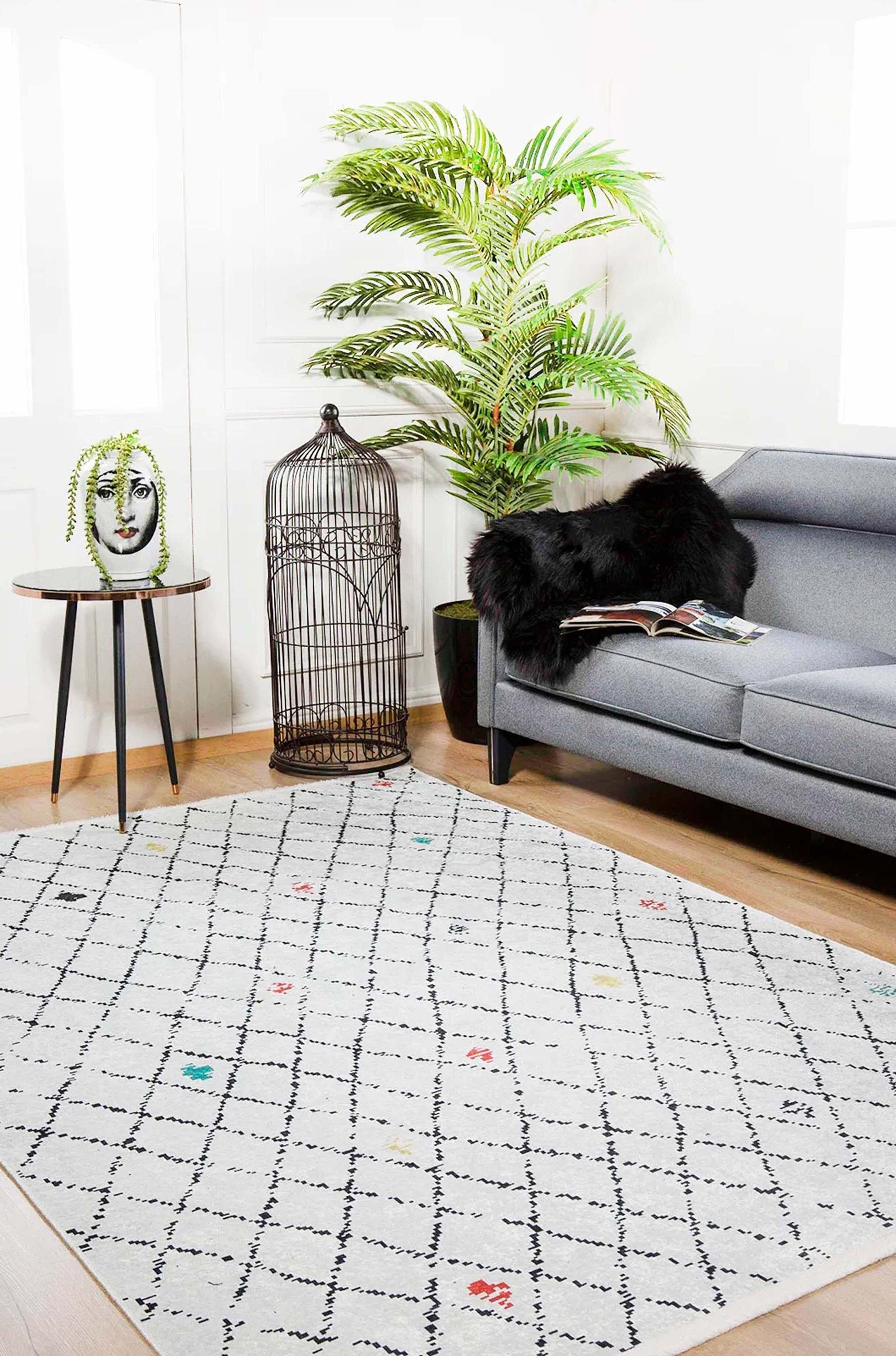 Ariel Turkish Kilim White Ivory Rug