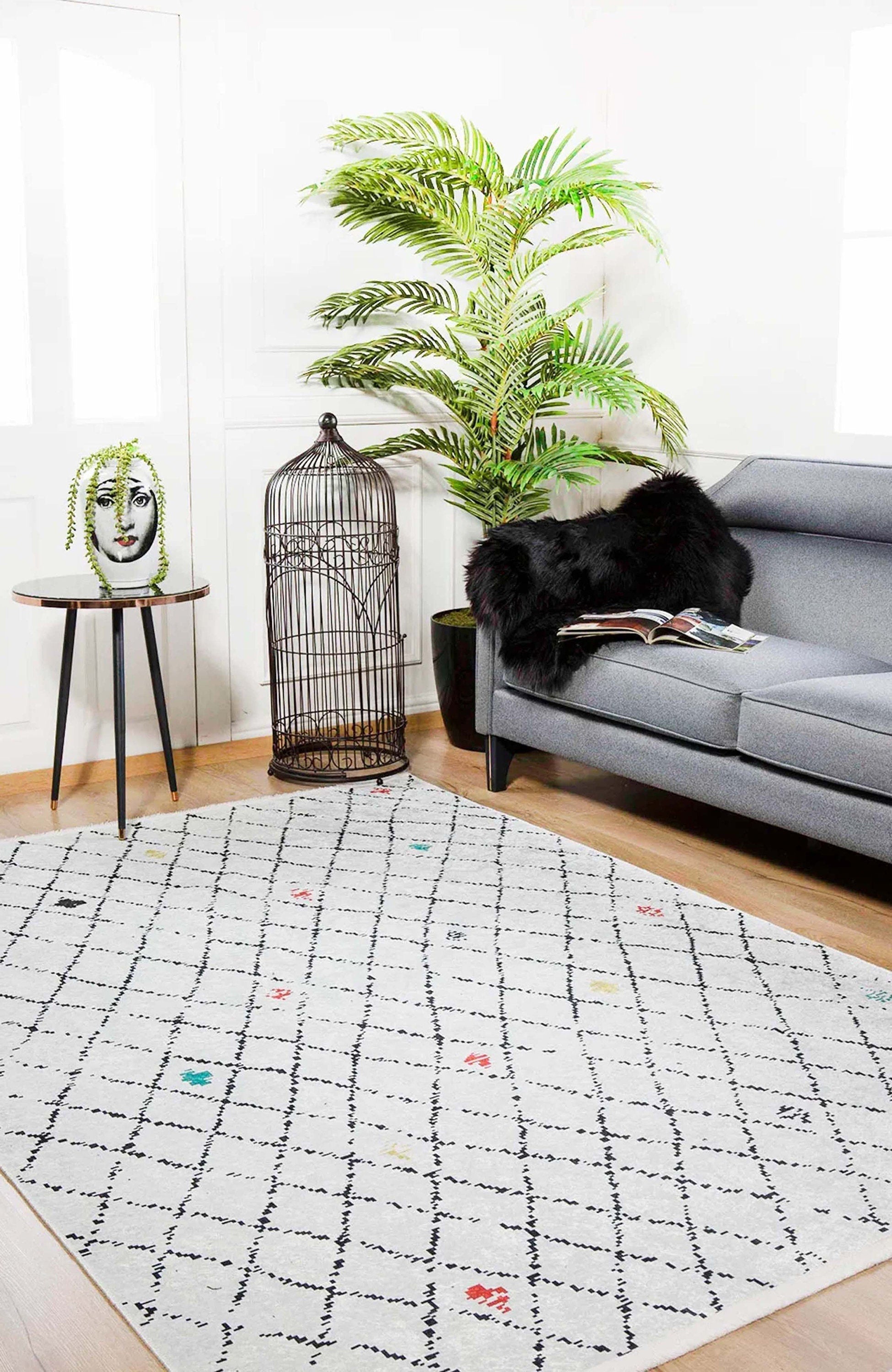 Ariel Turkish Kilim White Ivory Rug