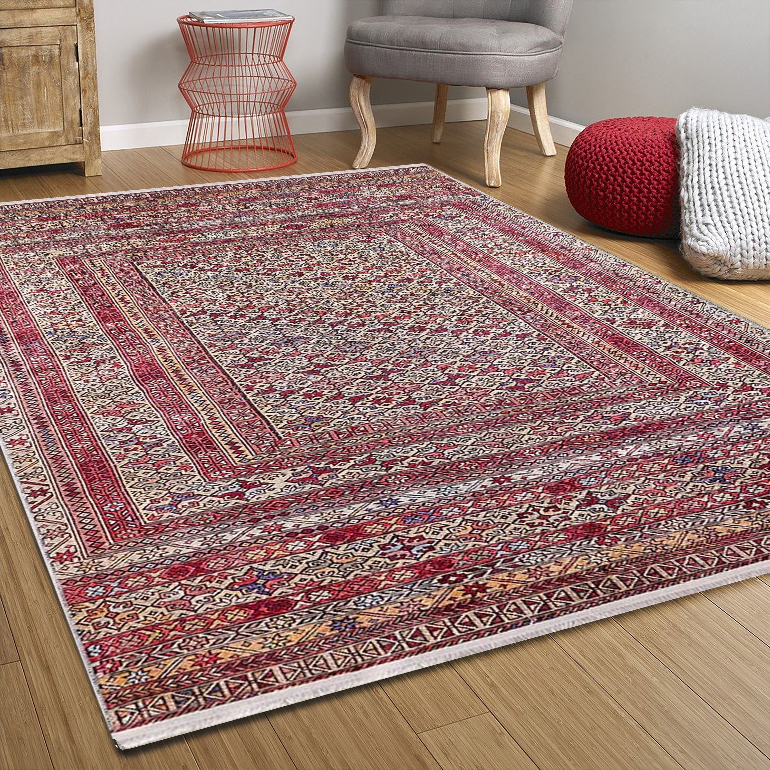 Arsa Turkish Oushak Red Beige Rug