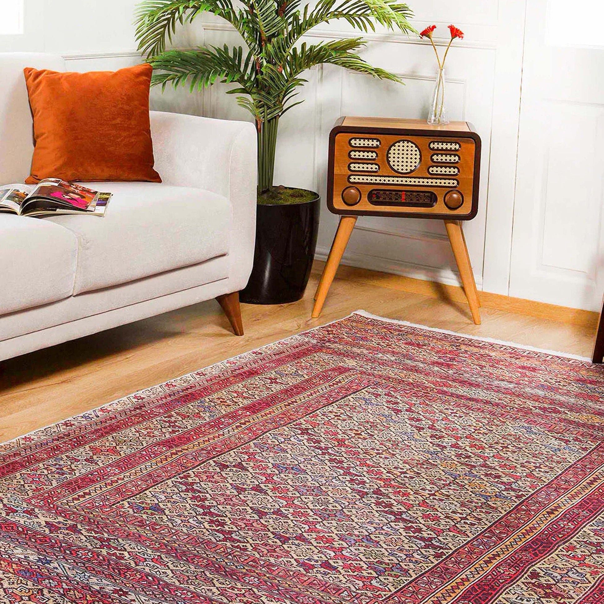 Arsa Turkish Oushak Red Beige Rug