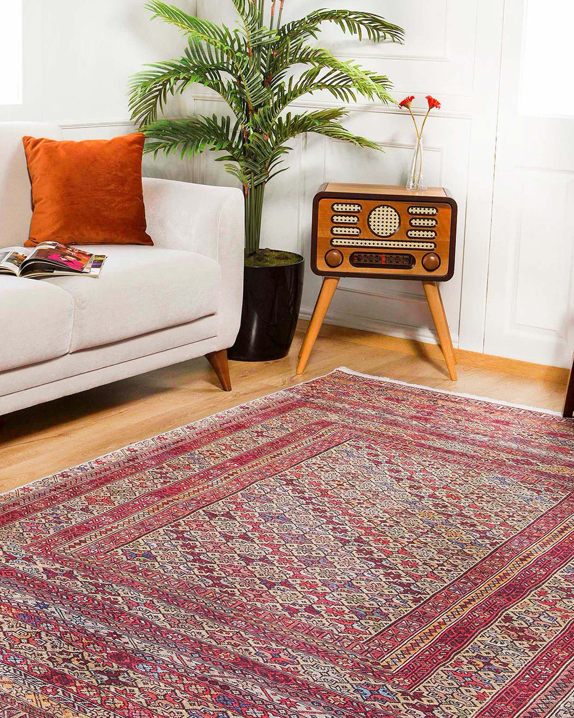 Arsa Turkish Oushak Red Beige Rug