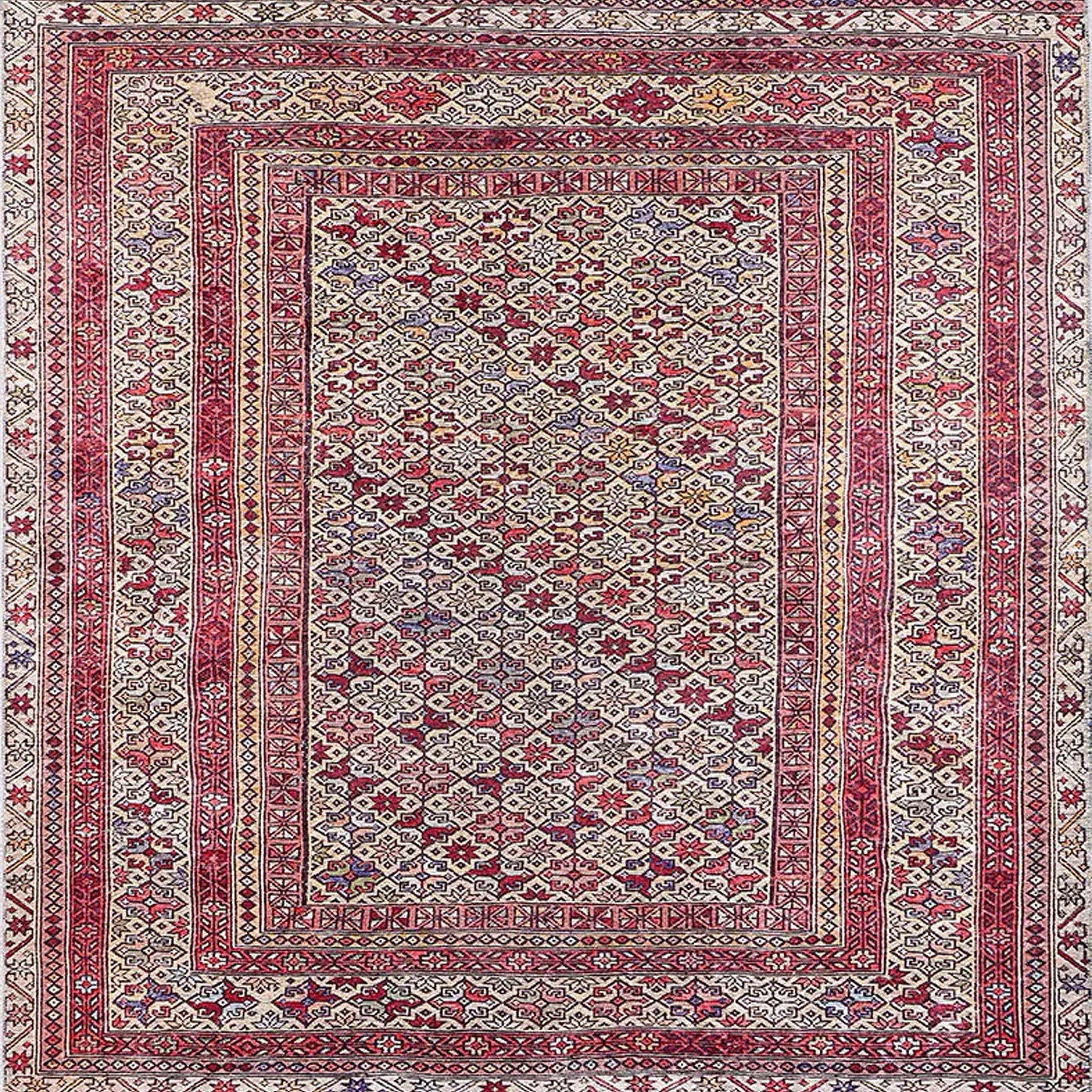 Arsa Turkish Oushak Red Beige Rug