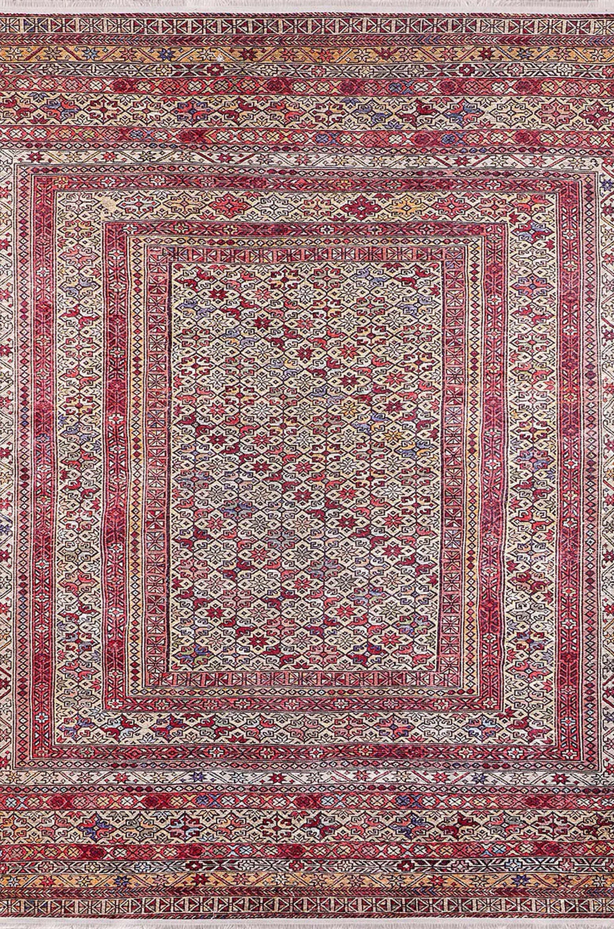 Arsa Turkish Oushak Red Beige Rug