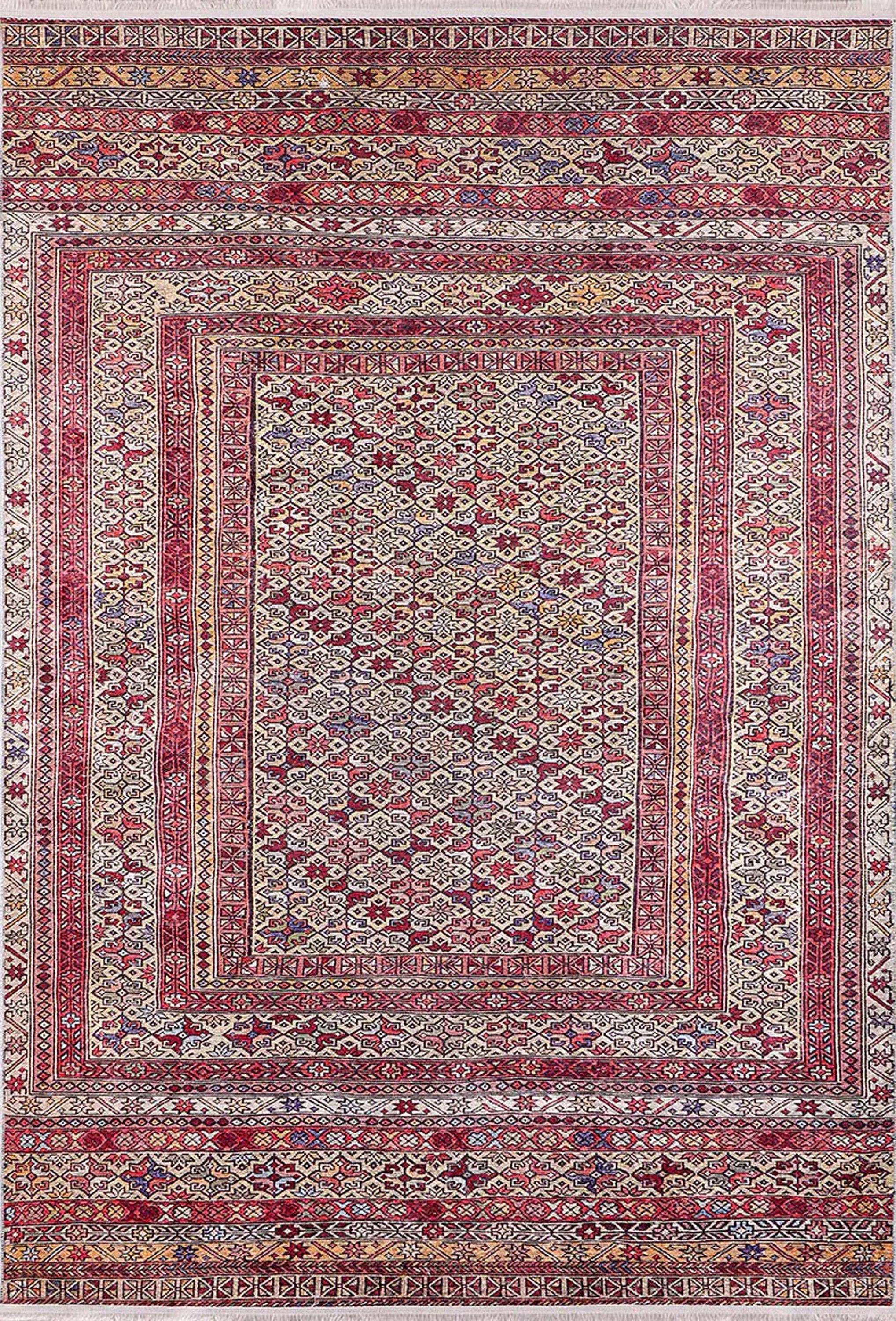 Arsa Turkish Oushak Red Beige Rug