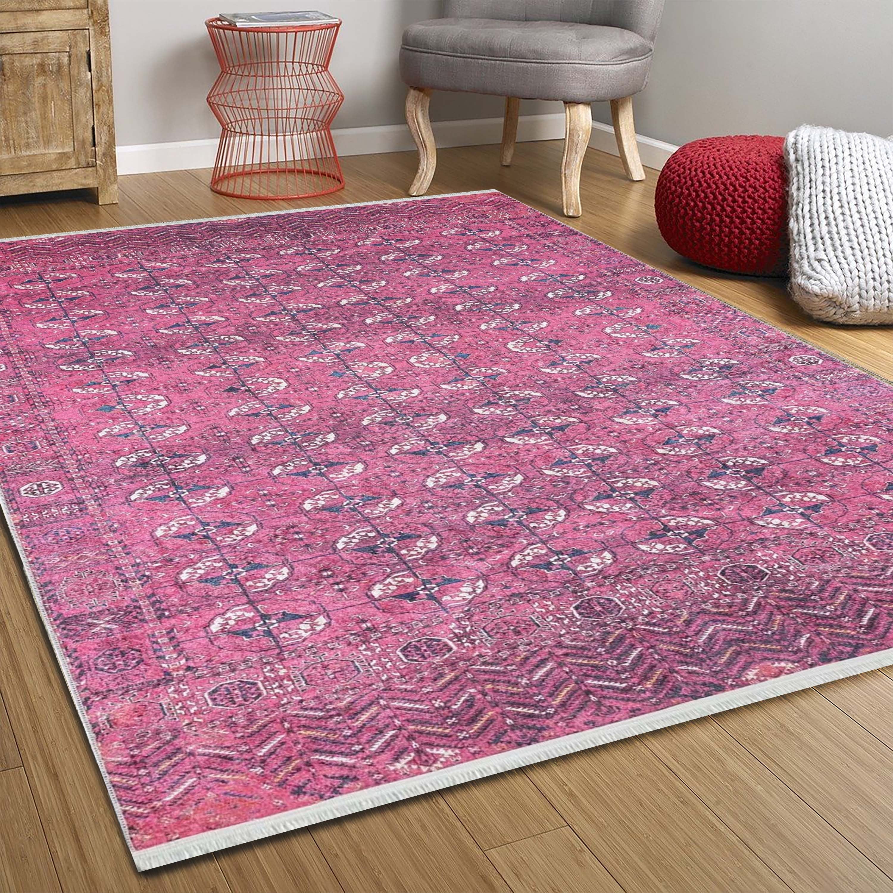 Alita Afghan Hot Pink Rug