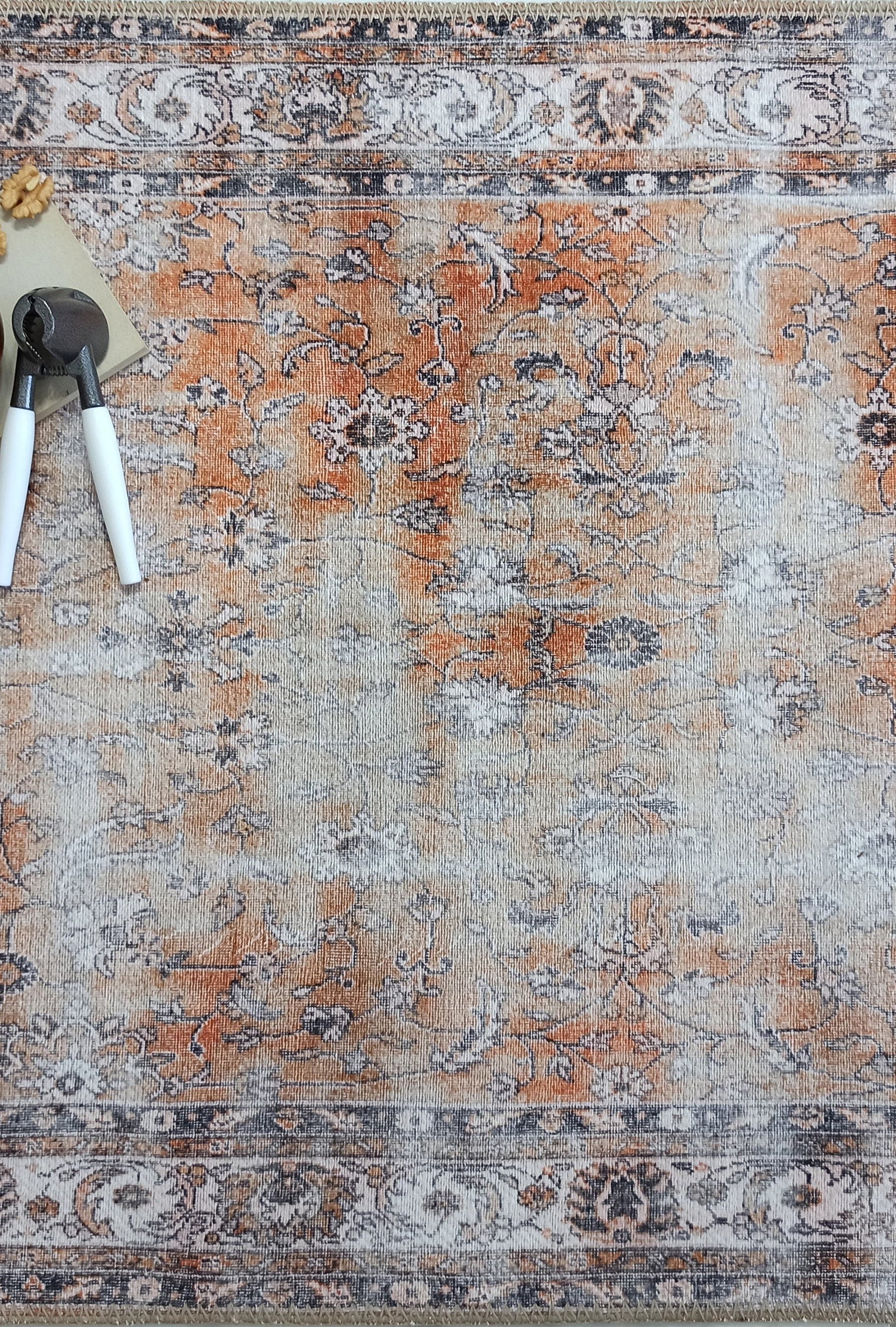 Arva Turkish Faded Orange and Brown Rug