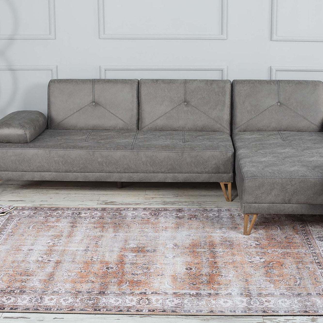 Arva Turkish Faded Orange and Brown Rug