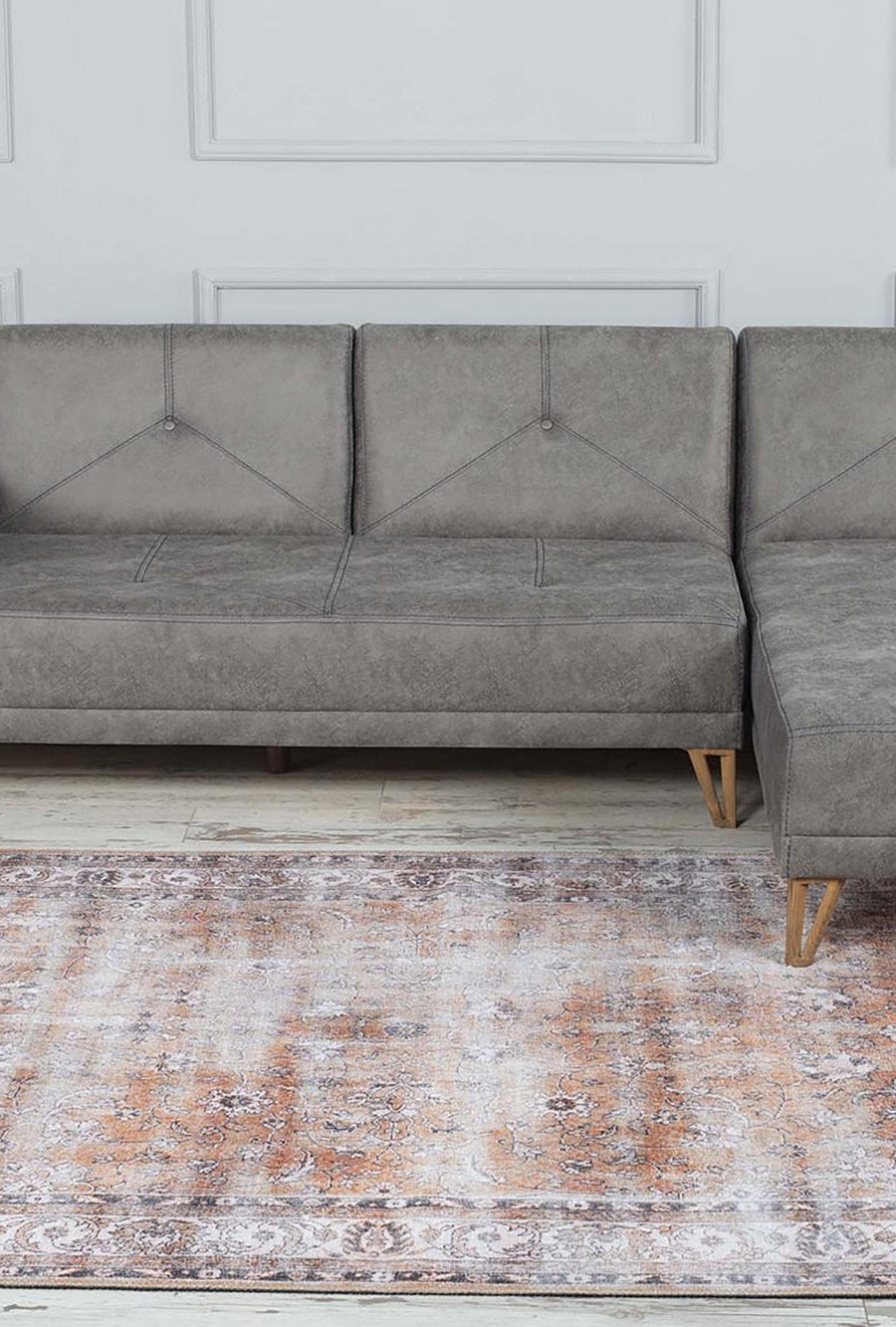 Arva Turkish Faded Orange and Brown Rug