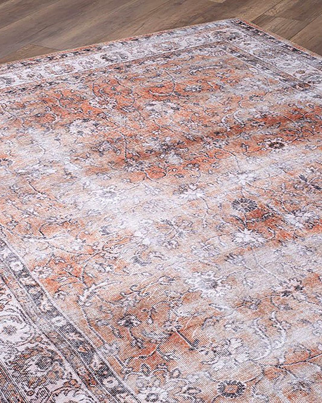 Arva Turkish Faded Orange and Brown Rug