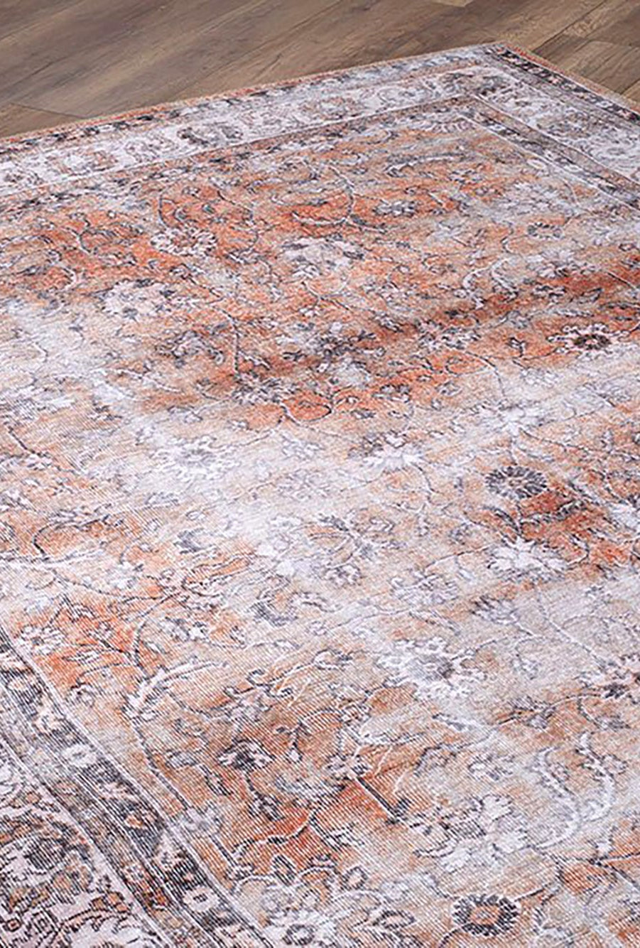 Arva Turkish Faded Orange and Brown Rug
