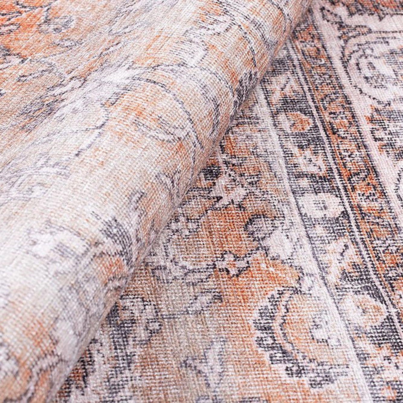 Arva Turkish Faded Orange and Brown Rug