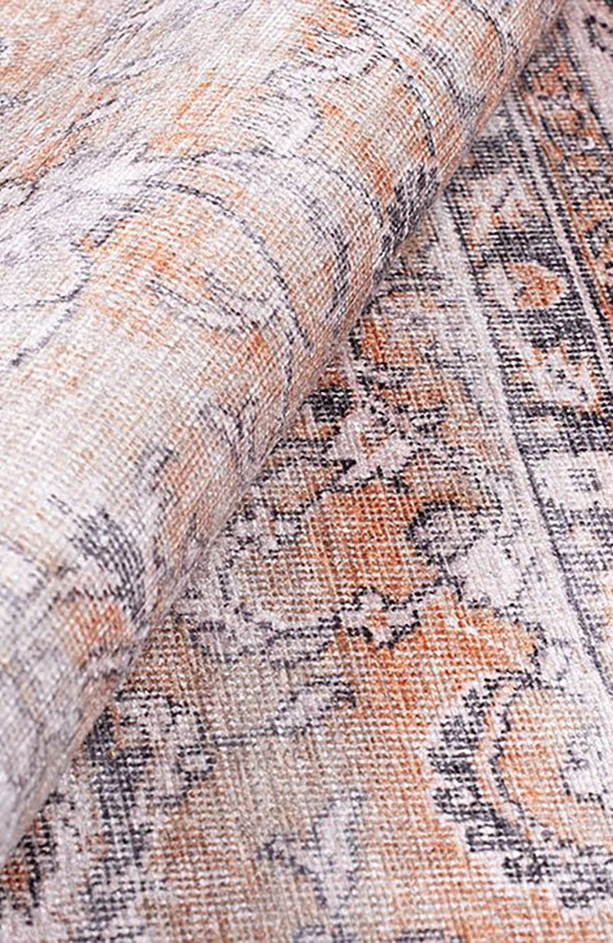 Arva Turkish Faded Orange and Brown Rug