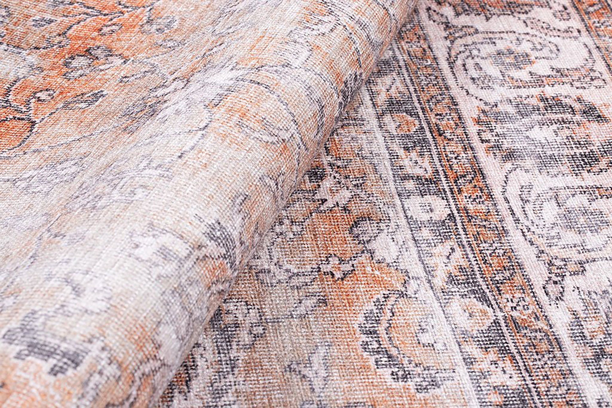 Arva Turkish Faded Orange and Brown Rug
