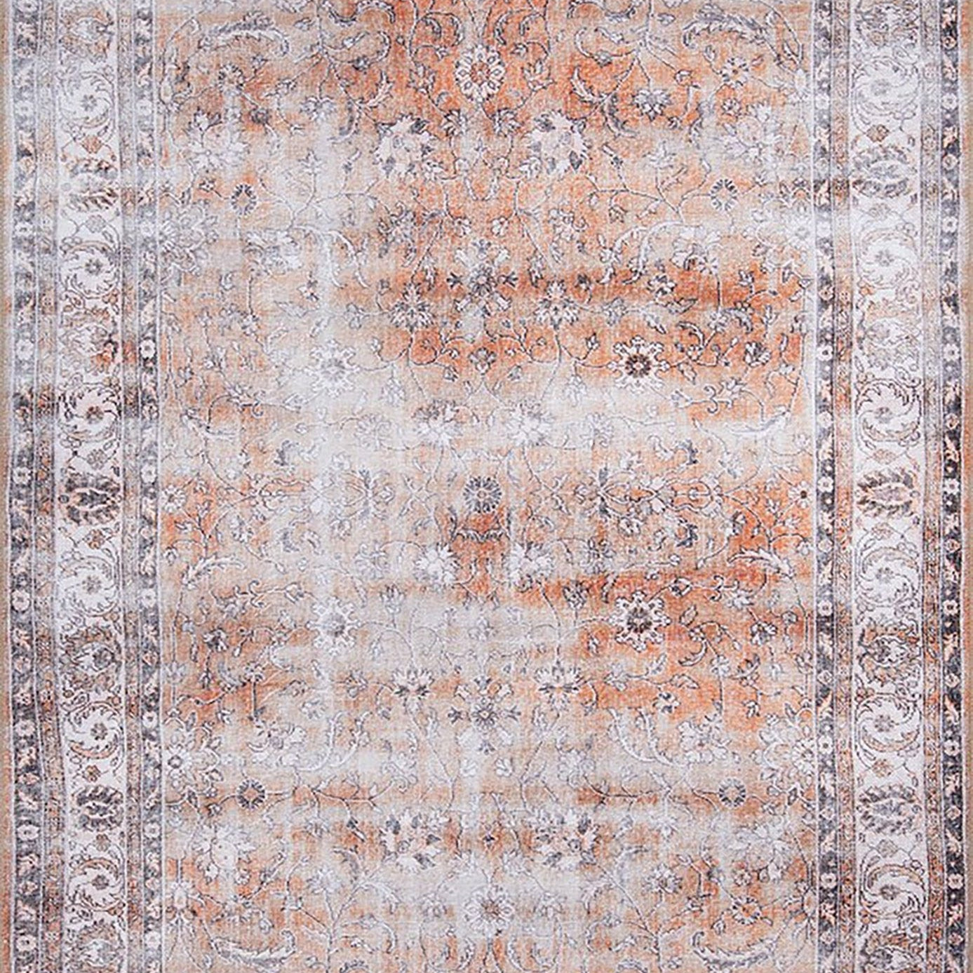 Arva Turkish Faded Orange and Brown Rug