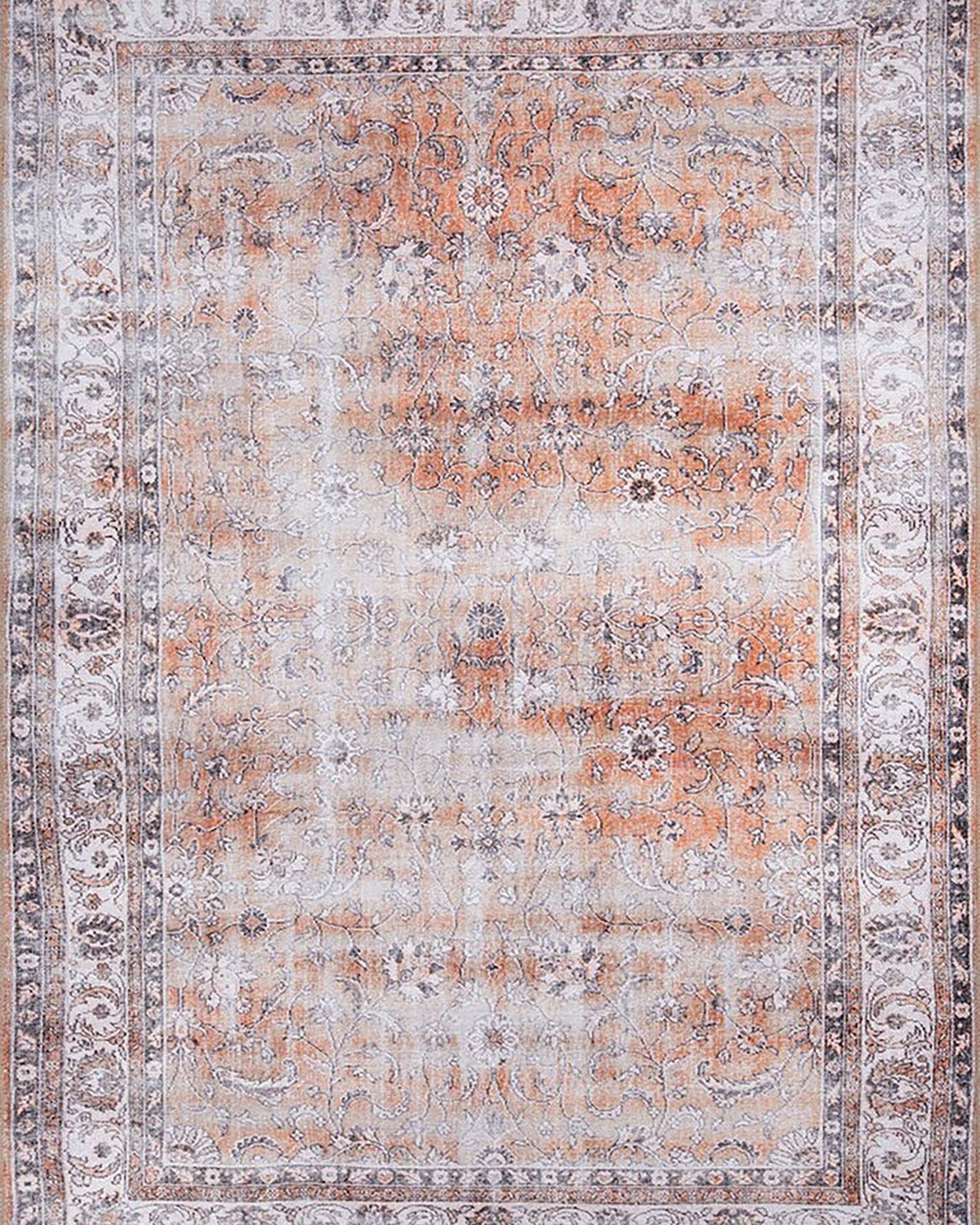 Arva Turkish Faded Orange and Brown Rug