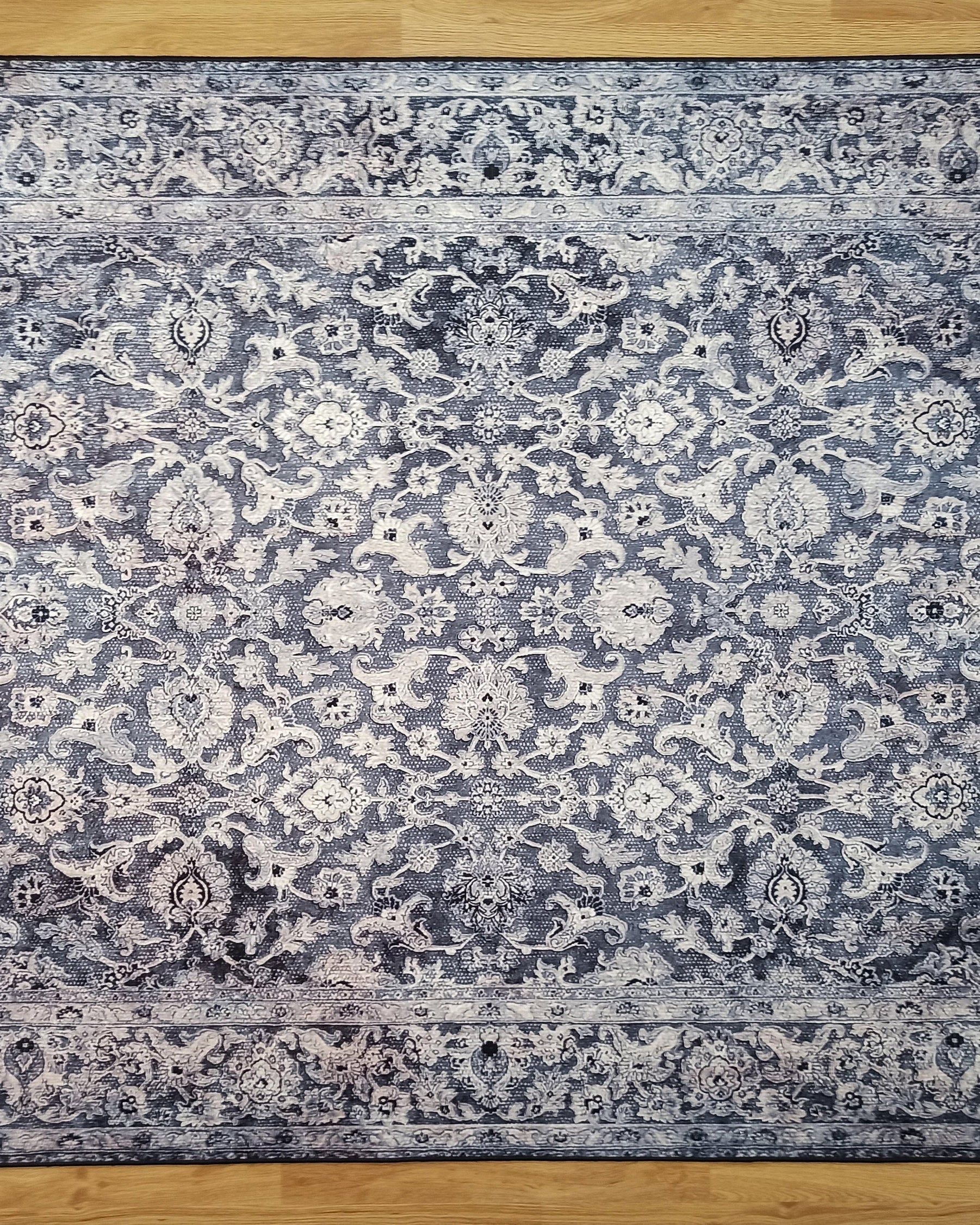 Asena Area Rug | Persian Navy Blue Gray Faded Rug