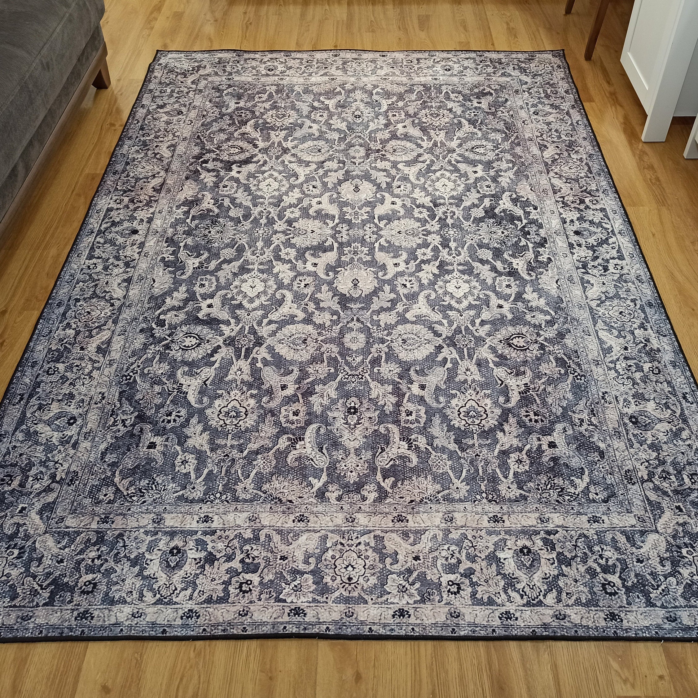 Asena Area Rug | Persian Navy Blue Gray Faded Rug