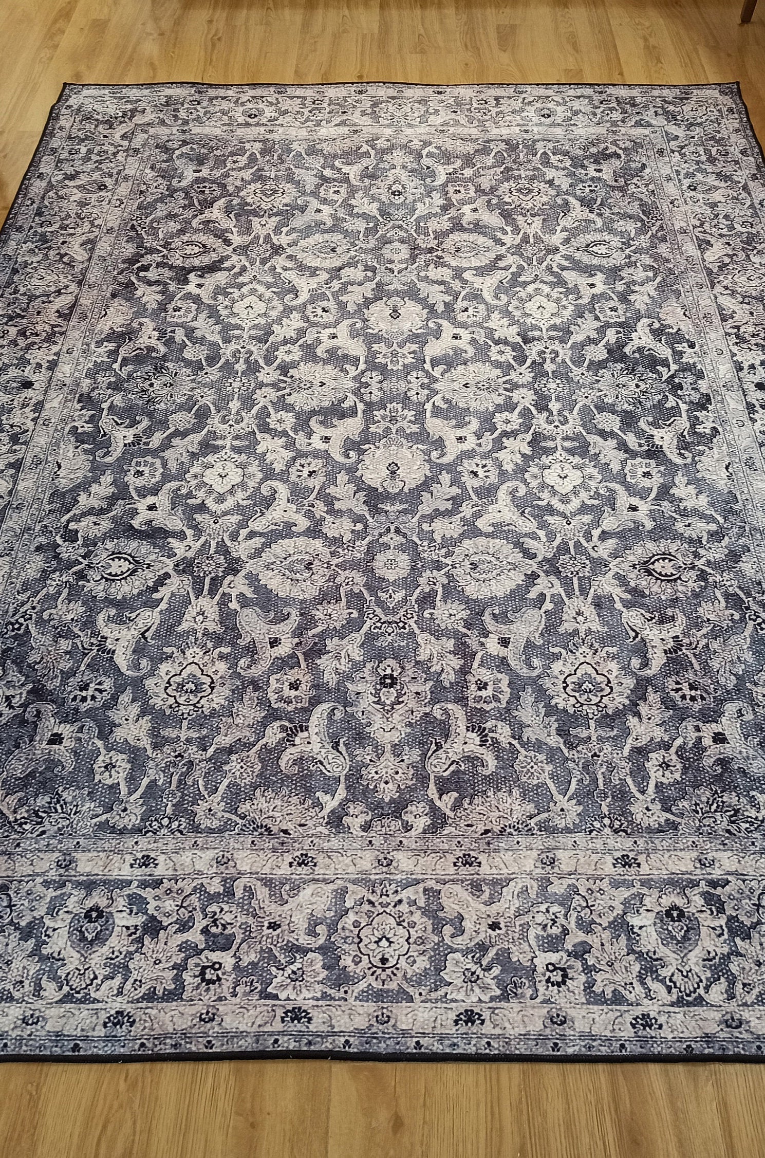 Asena Area Rug | Persian Navy Blue Gray Faded Rug
